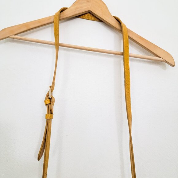 A.P.C. Demi-Lune Mini Crocodile Effect Bag in Ochre Yellow - Picture 4 of 9